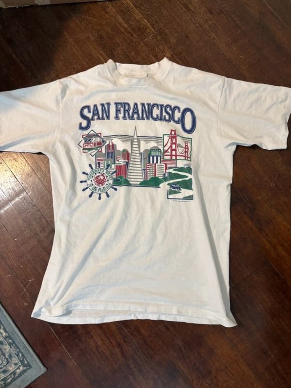 GURK SPORT Vintage 90s San Francisco Graphic Tee Mens XL White